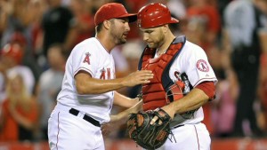 Huston Street and Chris Iannetta [Image via @mlbdailydish]