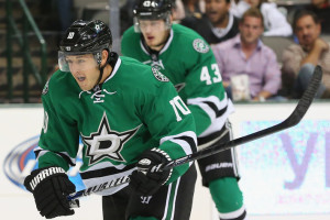 DALLAS, TX - OCTOBER 03: Shawn Horcoff #10 of the Dallas Stars skates against the Florida Panthers at American Airlines Center on October 3, 2013 in Dallas, Texas. (Photo by Ronald Martinez/Getty Images)