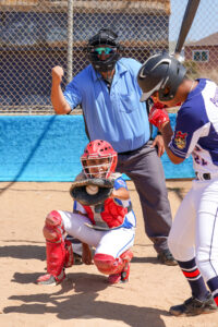 Umpire calls strike